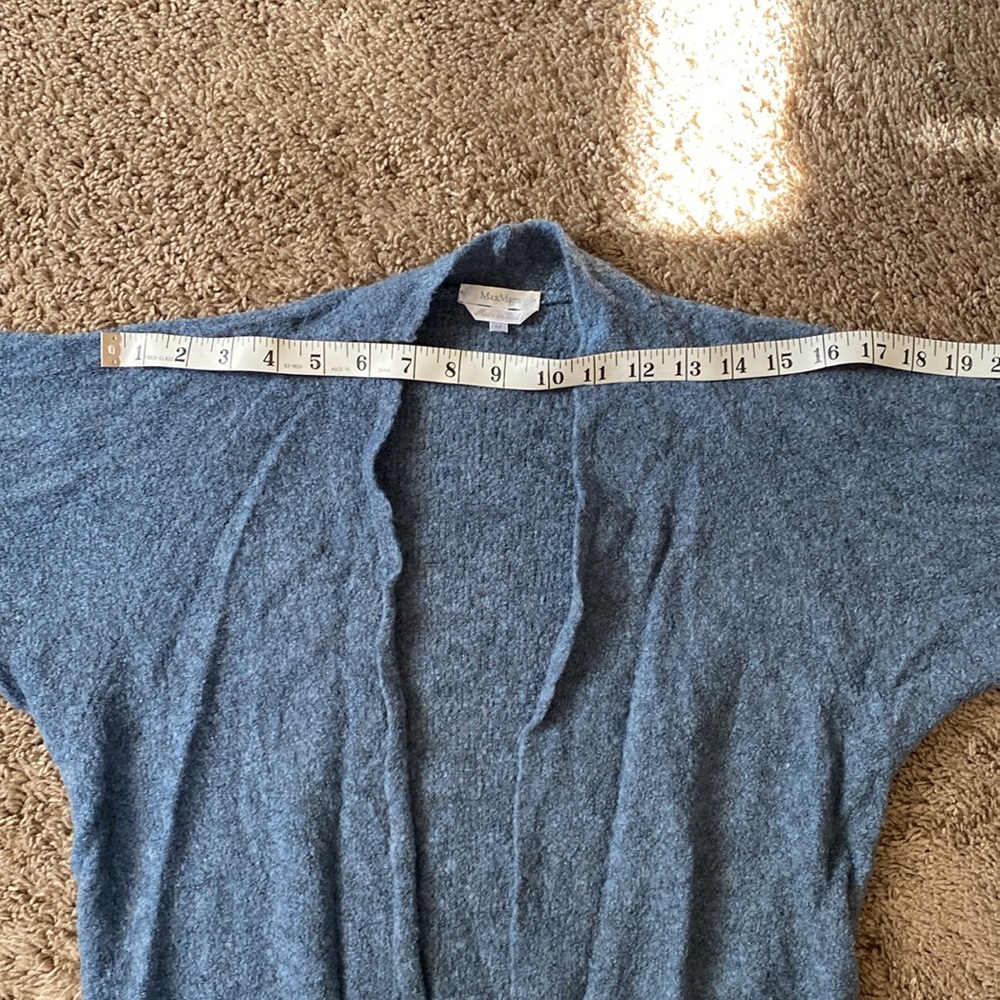 MaxMara Italy Light Blue Open Front Wool Cardigan Sweater - Picture 7 of 8
